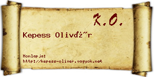 Kepess Olivér névjegykártya